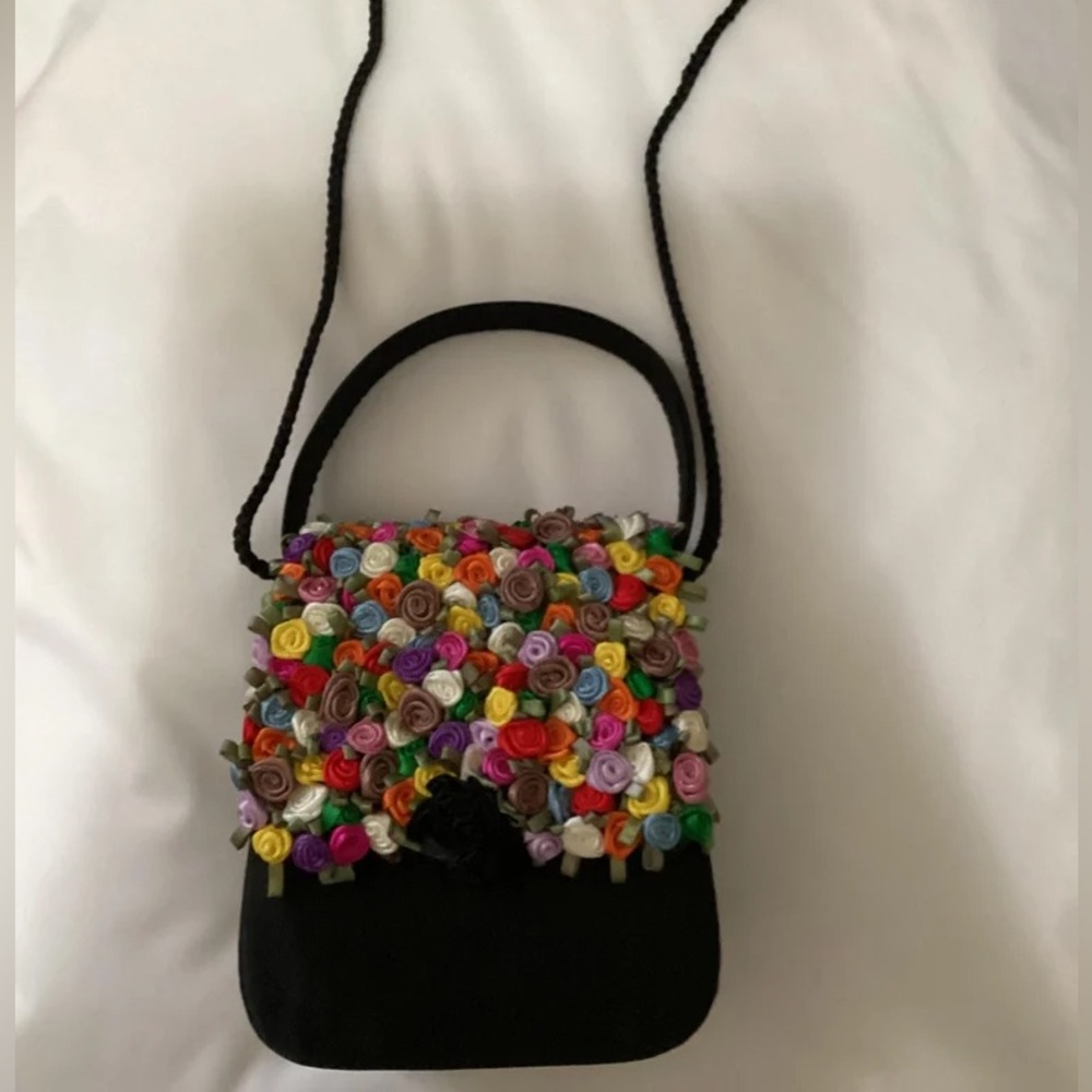 Vintage small rosette  Julie Feldman crossbody purse